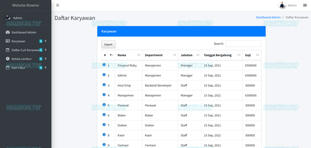 Free Source Code a Attendance System App with Laravel